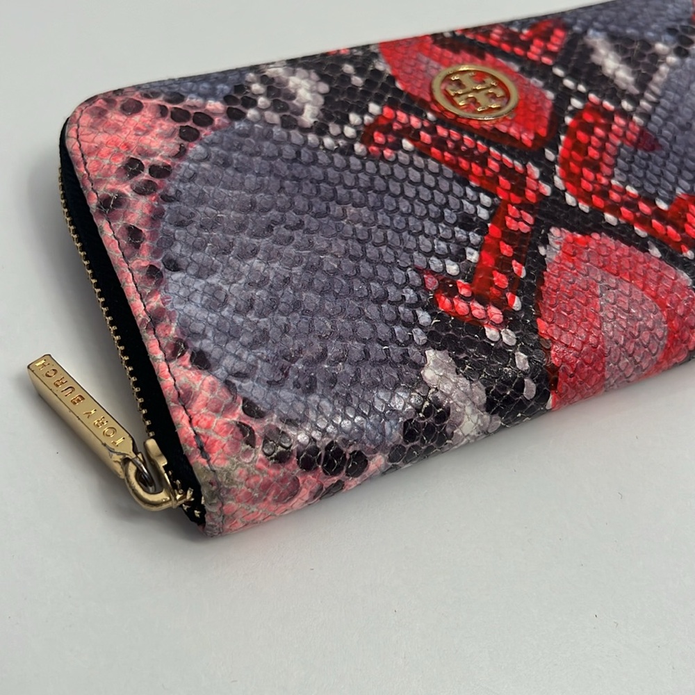 Tory Burch Python Print Leather Wallet 7.5” X 4” … - image 7